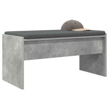 Flurbank mit Kissen Beton Grau 83 x 38 x 40 cm
