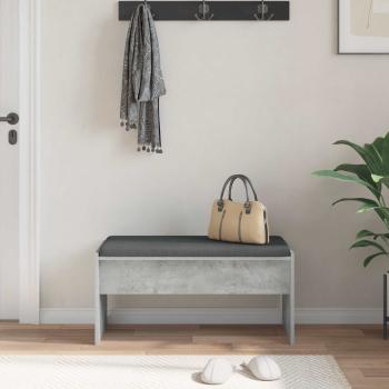 Flurbank mit Kissen Beton Grau 83 x 38 x 40 cm