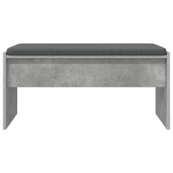 Flurbank mit Kissen Beton Grau 83 x 38 x 40 cm