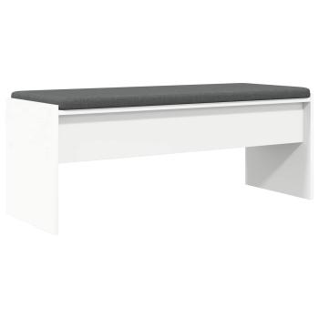 ARDEBO.de - Flurbank mit Kissen Weiß 100 x 38 x 46 cm