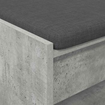Flurbank mit Kissen mit Regal Beton Grau 100 x 38 x 46 cm