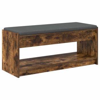ARDEBO.de - Flurbank mit Kissen Geräucherte Eiche 100 x 38 x 46 cm