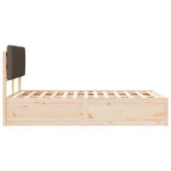 Bettgestell mit gepolstertem Kopfteil Taupe 120 x 190 cm