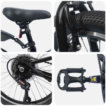 Kinderfahrrad 24 Zoll 6-Speed für 8-12 Jahre alt Schwarz