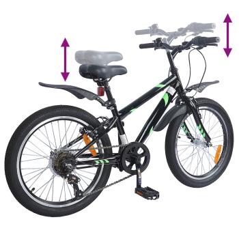Kinderfahrrad 24 Zoll 6-Speed für 8-12 Jahre alt Schwarz