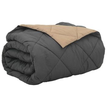 Sommerdecke Anthrazit und Taupe 240 x 260 cm Mikrofaser