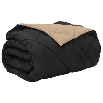 ARDEBO.de - Sommerdecke Schwarz und Taupe 220 x 260 cm Mikrofaser