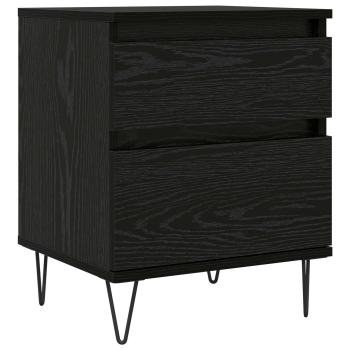ARDEBO.de - Bettschrank Schwarz Eichen-Optik 40 x 35 x 50 cm Holzwerkstoff