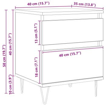Bettschrank Schwarz Eichen-Optik 40 x 35 x 50 cm Holzwerkstoff