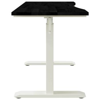 Schreibtisch Weiß und Dunkelbraun 120 x 60 cm Massivholz Eiche