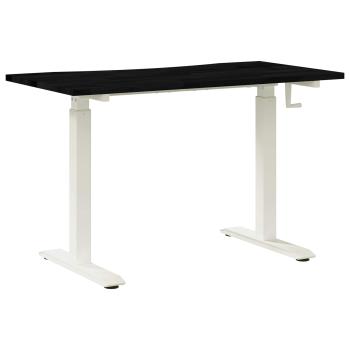 Schreibtisch Weiß und Dunkelbraun 120 x 60 cm Massivholz Eiche