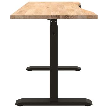 Schreibtisch Schwarz und Natur 140 x 60 cm Massivholz Eiche