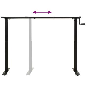 Schreibtisch Schwarz und Natur 140 x 60 cm Massivholz Eiche