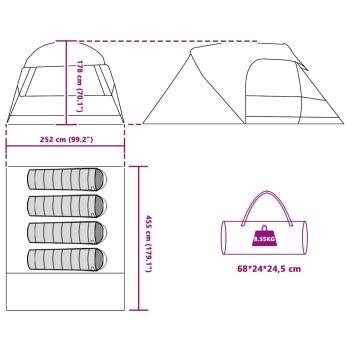 Kuppelzelt mit Dach mit Speicher Blau 336 x 243 x 182 cm