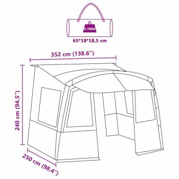 Heckklappenzelt mit Dach Grau und Orange 350 x 250 x 245 cm