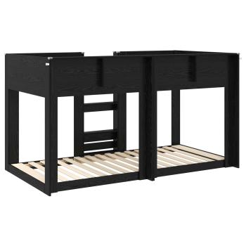 Etagenbett für Kinder Schwarz Eichen-Optik 90 x 190 cm
