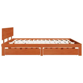 Bettrahmen Wachsbraun 180 x 200 cm Massivholz Kiefer