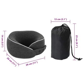 Kopfkissen mit Kissen Dunkelgrau 28 x 28 x 14 cm Baumwolle