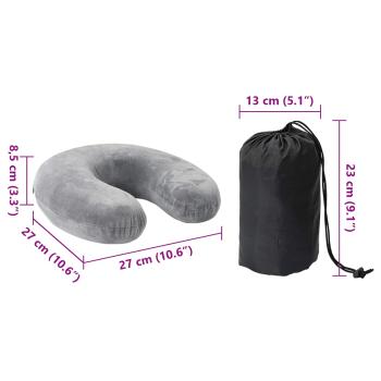 Kopfkissen mit Kissen Grau 27 x 27 x 8,5 cm Samt