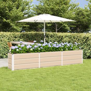 ARDEBO.de - Pflanzkübel Elfenbein 240 x 40 x 45 cm Stahl