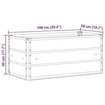 Pflanzkübel Hellgrau 100 x 50 x 45 cm Verzinkter Stahl