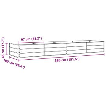 Pflanzkübel Hellgrau 195 x 100 x 45 cm Verzinkter Stahl