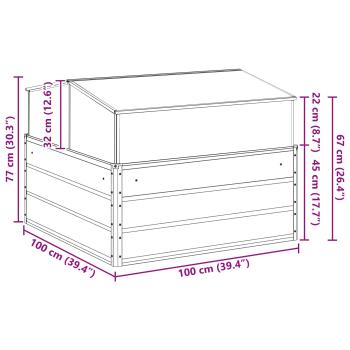 Pflanzkübel Hellgrau 100 x 100 x 77 cm Verzinkter Stahl