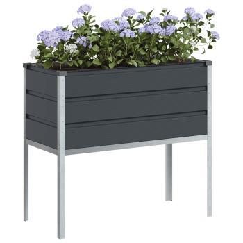 ARDEBO.de - Pflanzkübel Anthrazit 100 x 45 x 90 cm Verzinkter Stahl