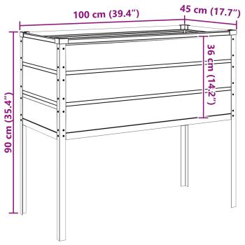 Pflanzkübel Anthrazit 100 x 45 x 90 cm Verzinkter Stahl