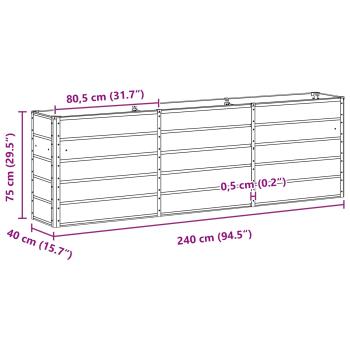 Pflanzkübel Grün 160 x 40 x 75 cm Stahl
