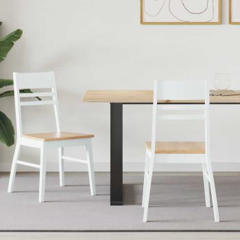 ARDEBO.de - Esszimmerstühle 2 pcs Weiß 43 x 54 x 89 cm Massives Gummiholz