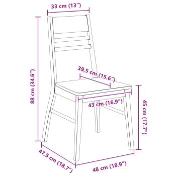 Esszimmerstühle 2 pcs Weiß 43 x 54 x 89 cm Massives Gummiholz