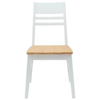 Esszimmerstühle 2 pcs Weiß 43 x 54 x 89 cm Massives Gummiholz