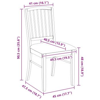 Esszimmerstühle 2 pcs Natur 50 x 52,5 x 91 cm