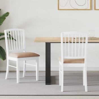 ARDEBO.de - Esszimmerstühle 2 pcs Weiß 50 x 52,5 x 91 cm Massives Gummiholz