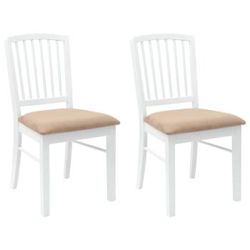 Esszimmerstühle 2 pcs Weiß 50 x 52,5 x 91 cm Massives Gummiholz