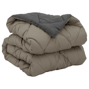 Ganzjahresbettdecke Hellgrau und Anthrazit 200 x 140 cm