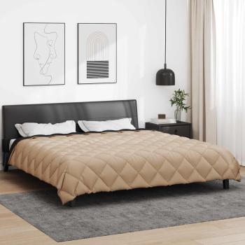 Winterbettdecke Schwarz und Taupe 220 x 200 cm Mikrofaser