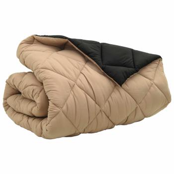 Winterbettdecke Schwarz und Taupe 220 x 200 cm Mikrofaser