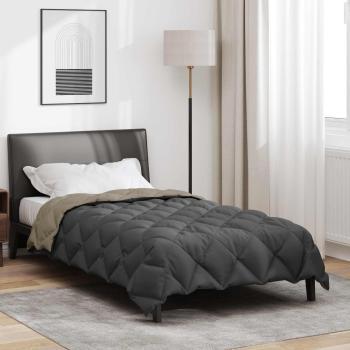 ARDEBO.de - Winterbettdecke 155 x 200 cm 450 g/m² Hellgrau und Anthrazit