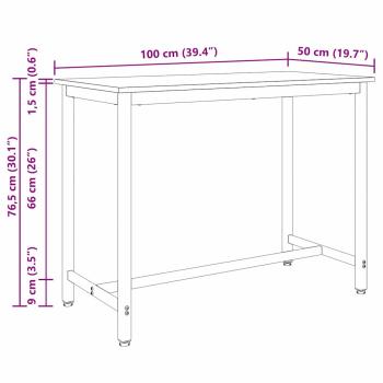 Tisch Sonoma-Eiche 100 x 50 x 76,5 cm Ingenieure Holz und Stahl