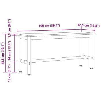Esstischbank 2 pcs Schwarz Eichen-Optik 100 x 32,5 x 48,5 cm