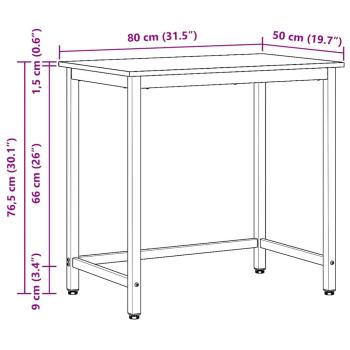 Tisch Sonoma-Eiche 100 x 50 x 76,5 cm Ingenieure Holz und Stahl