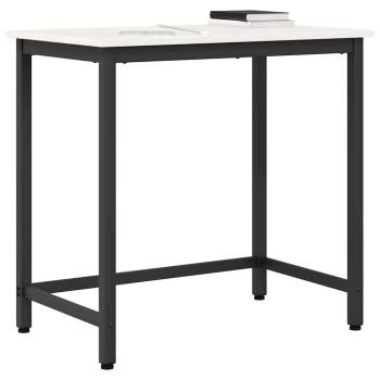 Tisch Weiß 80 x 50 x 77 cm Ingenieure Holz und Stahl