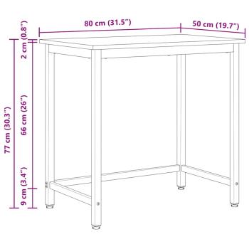 Tisch Weiß 80 x 50 x 77 cm Ingenieure Holz und Stahl