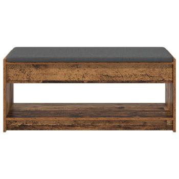 Flurbank mit Kissen mit Regal Altholz 103 x 38 x 45 cm