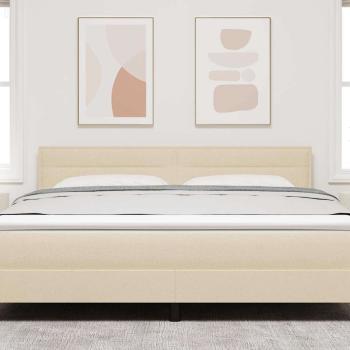 LED Kopfteil mit LED-Lichtleisten Creme 180 cm Polyester