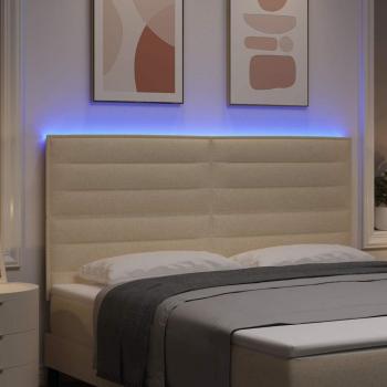 LED Kopfteil mit LED-Lichtleisten Creme 180 cm Polyester