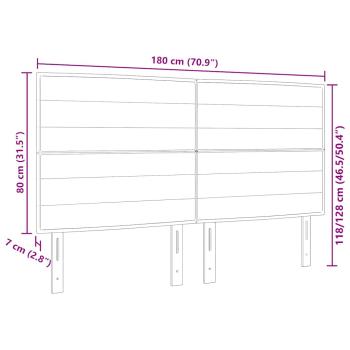 LED Kopfteil mit LED-Lichtleisten Creme 180 cm Polyester