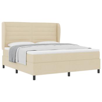 Boxspringbett mit Matratze Creme 180 x 200 cm Stoff